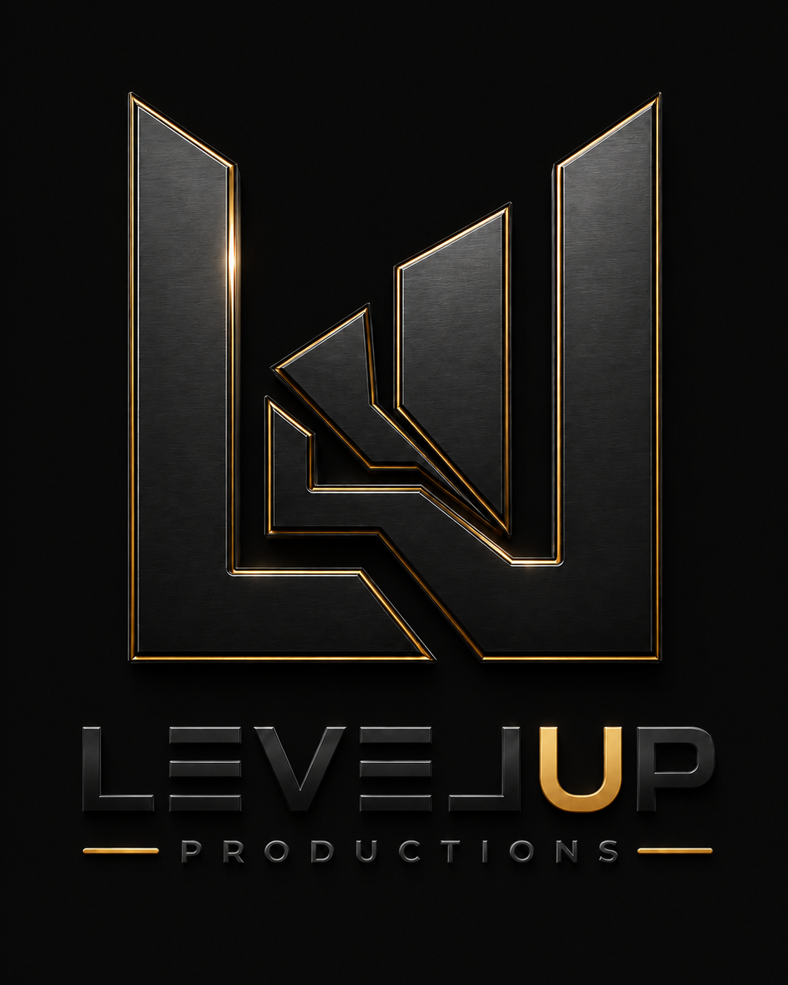 Approved LEVELUP PRODUCTIONS metallic brand artwork