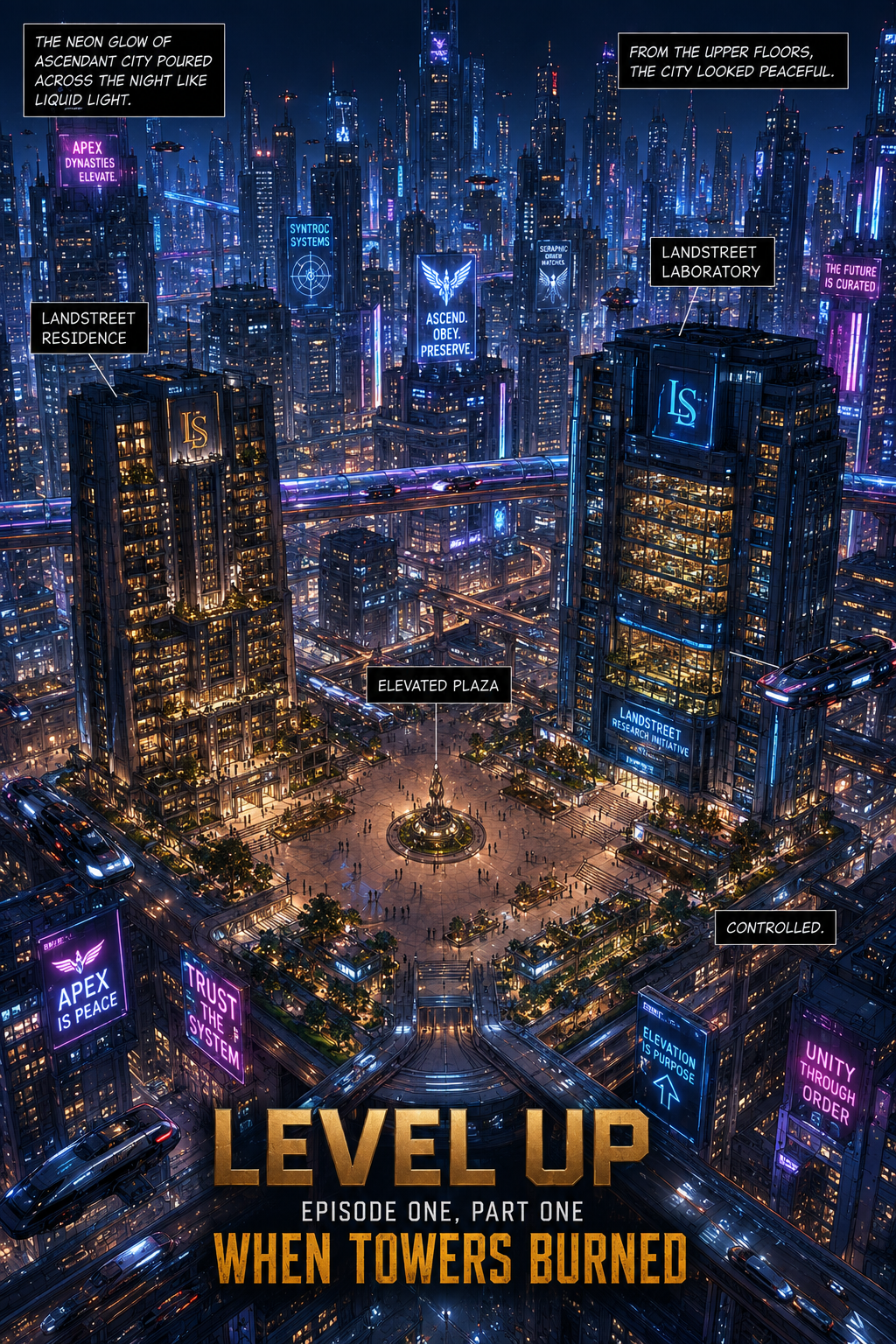 Level Up Book I — Ascendant City On Fire Comic Book front cover
